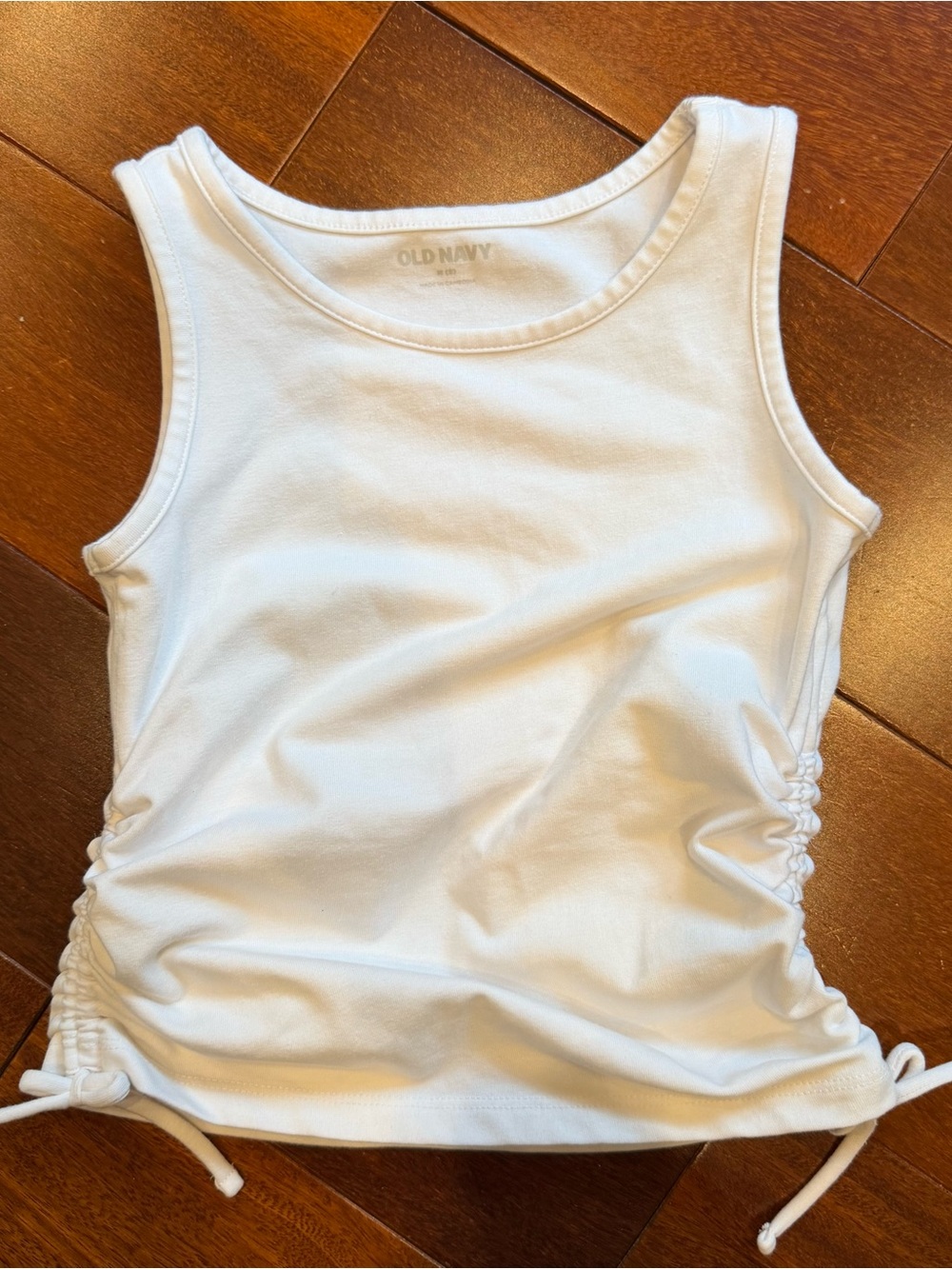 Old Navy White Girls' Tank Top with Side Drawstrings